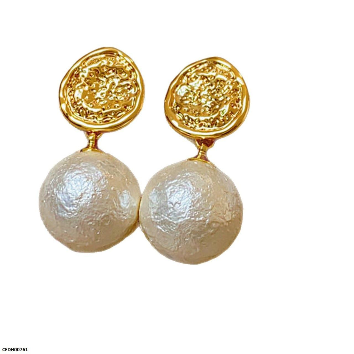 CEDH00761 ZHL Round Pearl Drop Earrings - CEDH