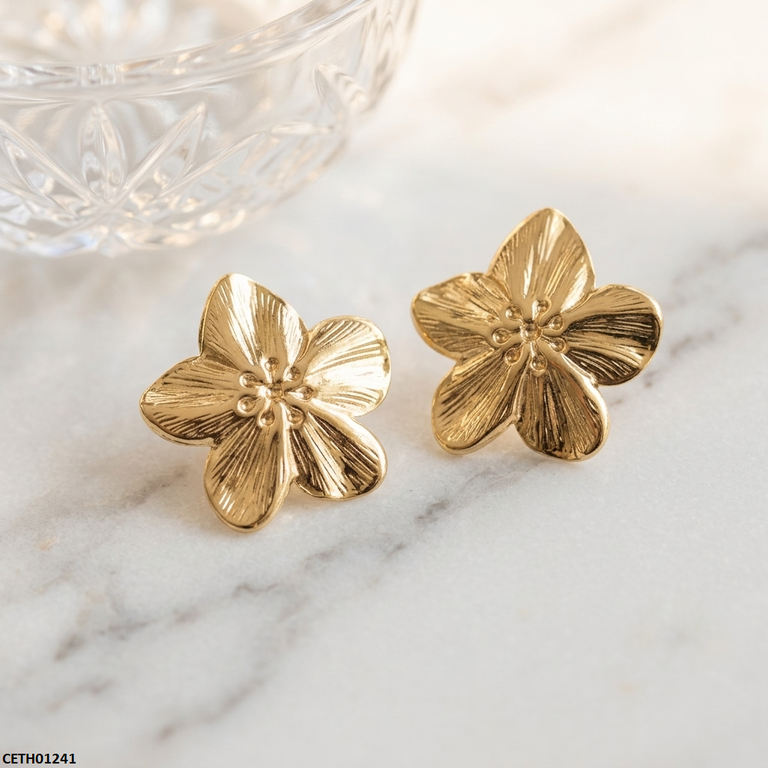 CETH01241 BHS Flower Stainless Steel Tops Pair - CETH
