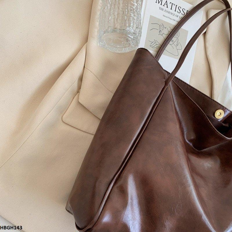 HBGH143 BBM Plain Leather Large Bag - HBGH
