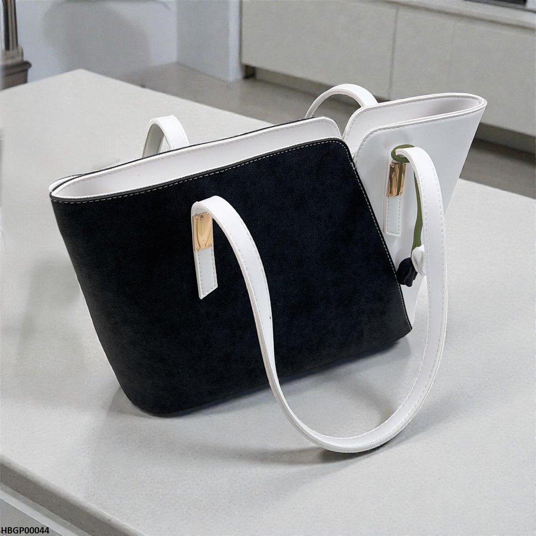 HBGP00044 Black & White Grace Tote Bag - HBGP
