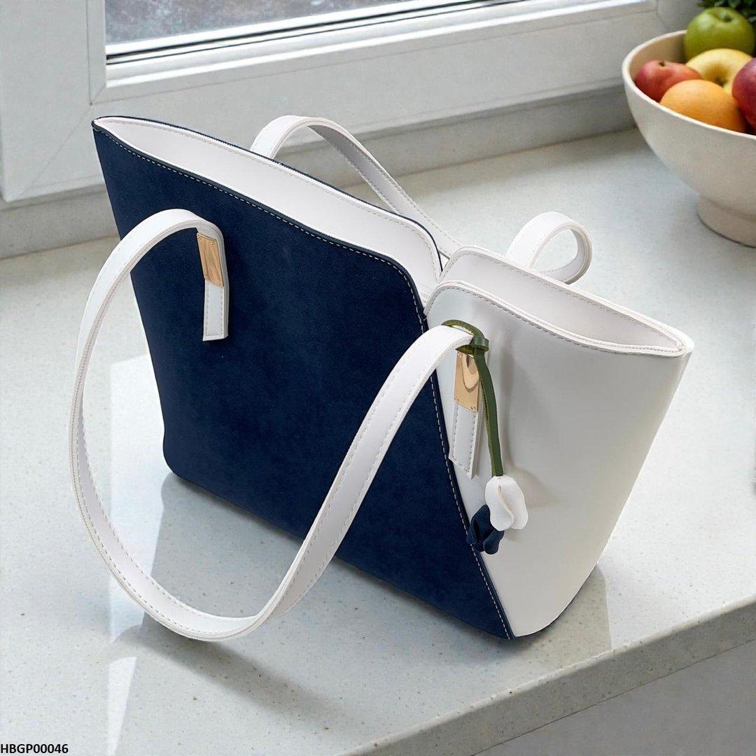 HBGP00046 Blue & White Grace Tote Bag - HBGP
