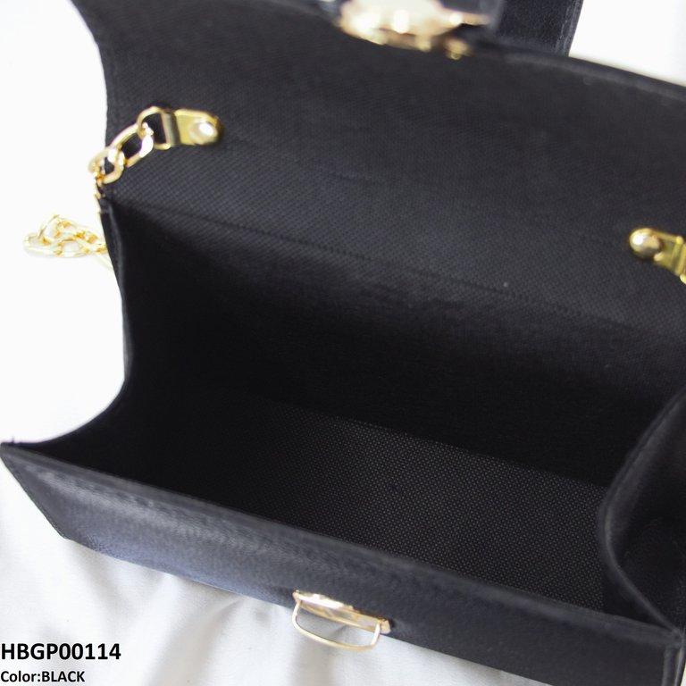 HBGP00114 Imperial Velvet Night Ladies Shoulder Bag - Black - HBGP
