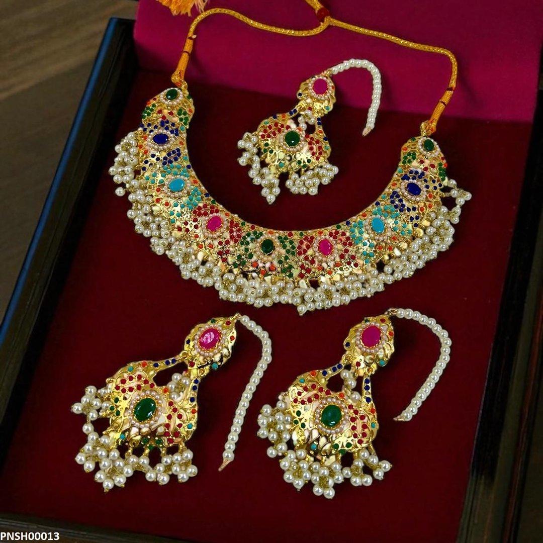 PNSH00013 SDQ Oval Multi Necklace Set - PNSH