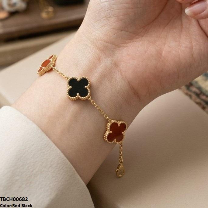 TBCH00682 MSJ Multi Clover Stainless Steel Bracelet Adjustable - TBCH