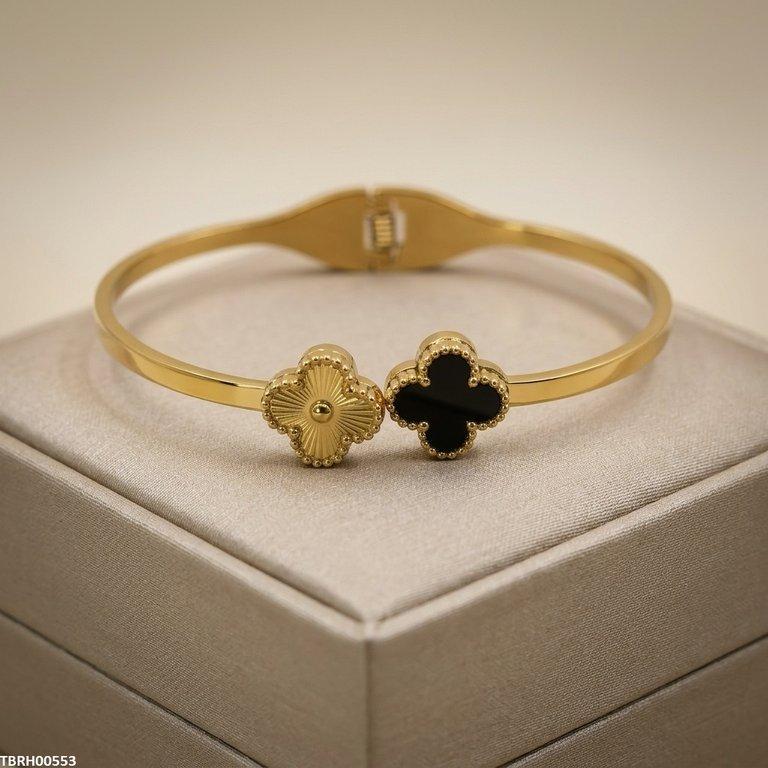 TBRH00553 BHS Double Clover Stainless Steel Bracelet Adjustable - TBRH