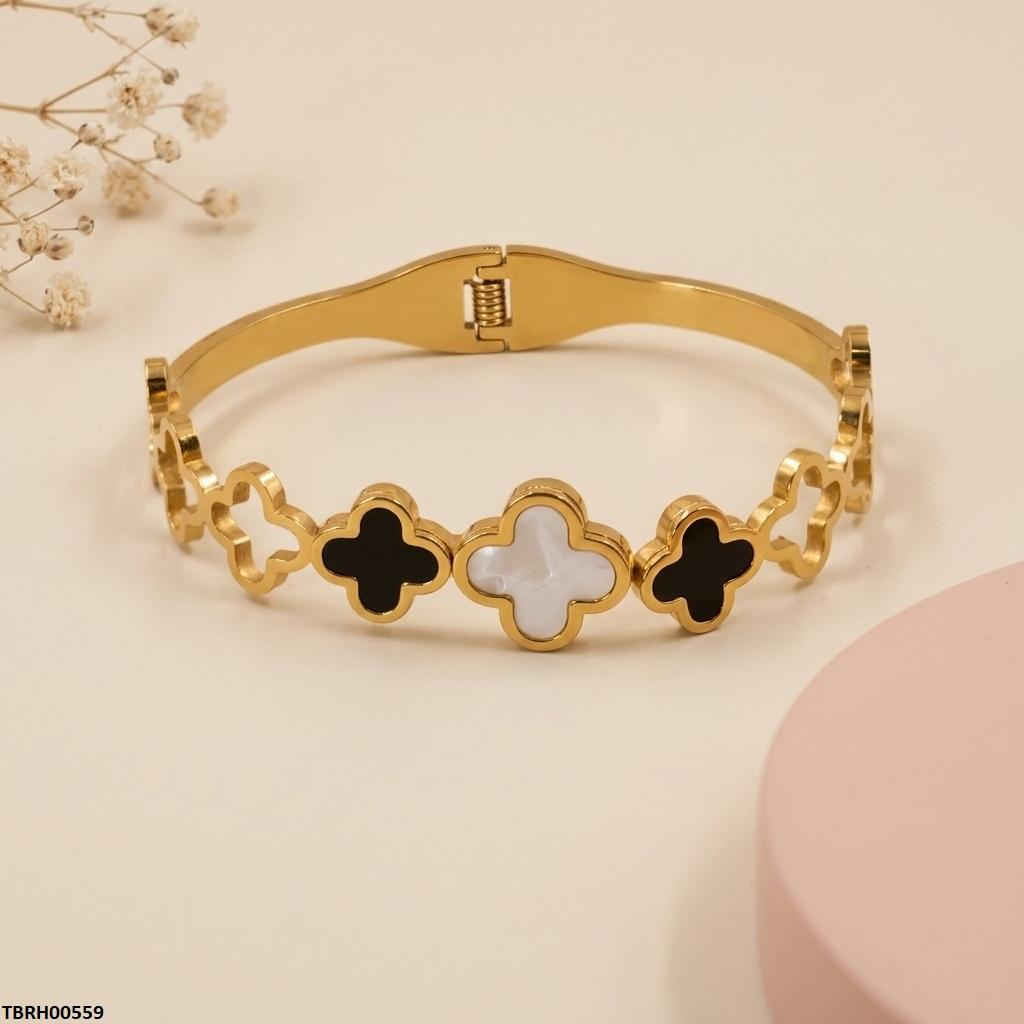 TBRH00559 BHS Round Clover Stainless Steel Bracelet Adjustable - TBRH