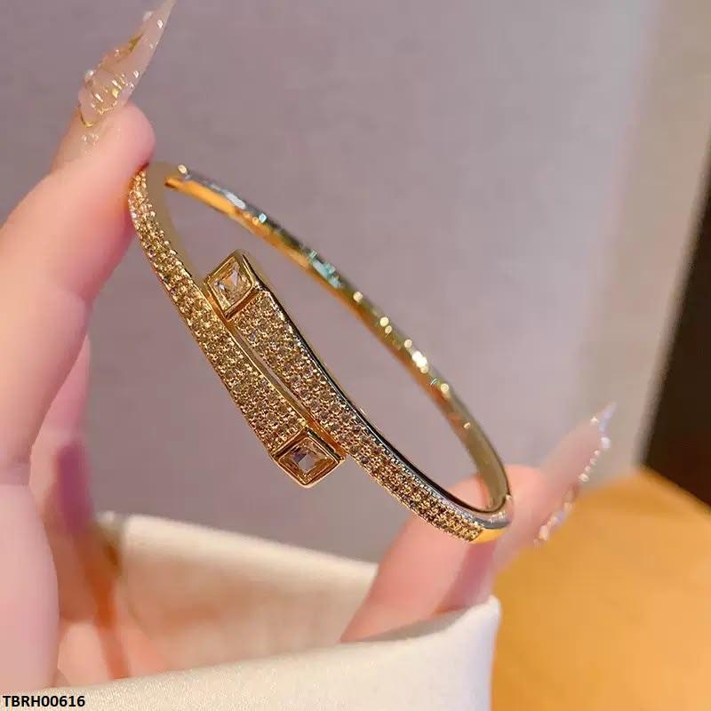 TBRH00616 GXN Double Square Stone Bracelet Openable - TBRH