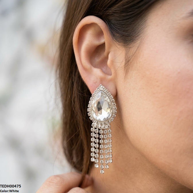 TEDH00475 SDQ Tear Layered Drop Earrings - TEDH