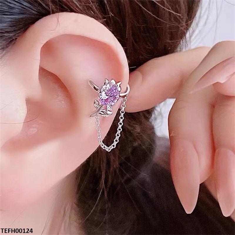 TEFH00124 CJD Tear Flower Ear Cuff Single - TEFH