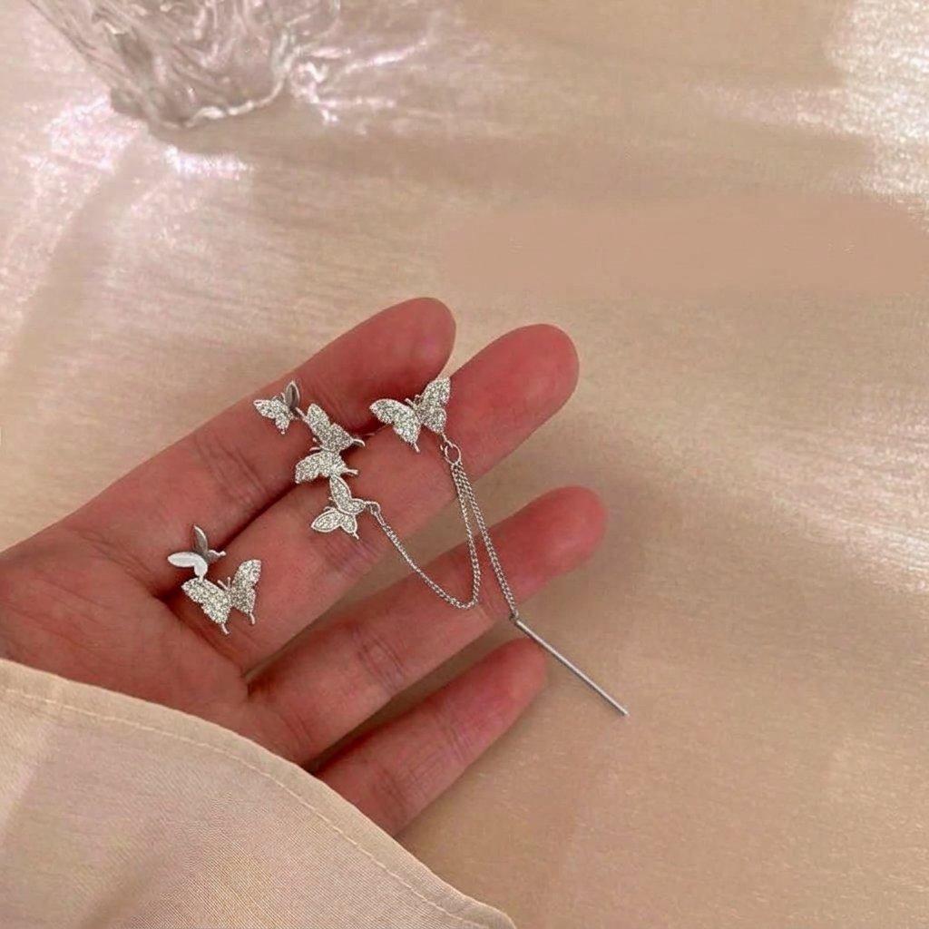 TEFH00139 YQG Butterfly 2 in 1 Ear Cuff - TEFH
