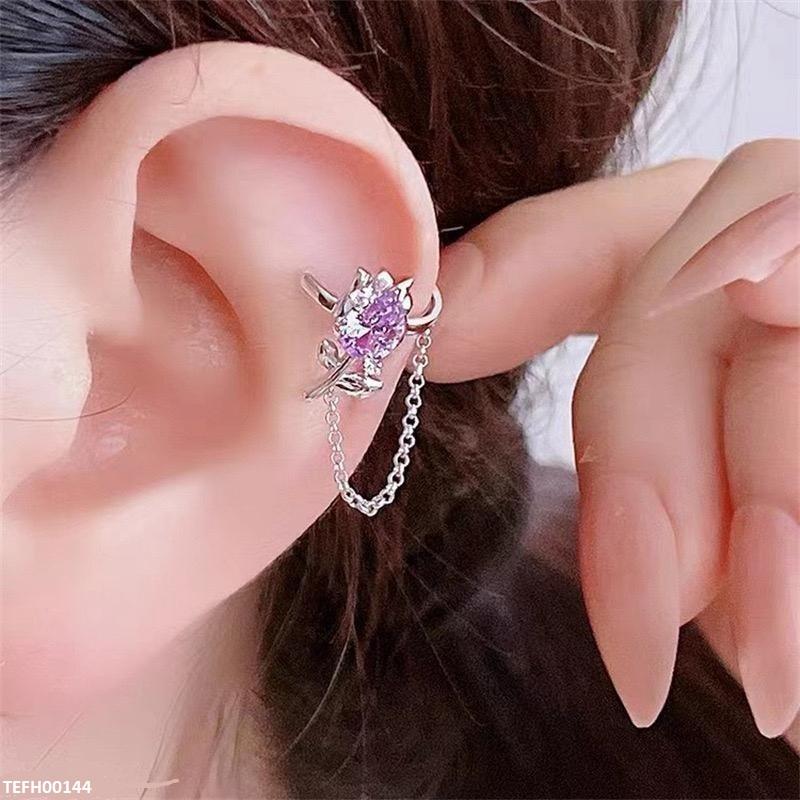 TEFH00144 CJD Tear Flower Ear Cuff Single - TEFH