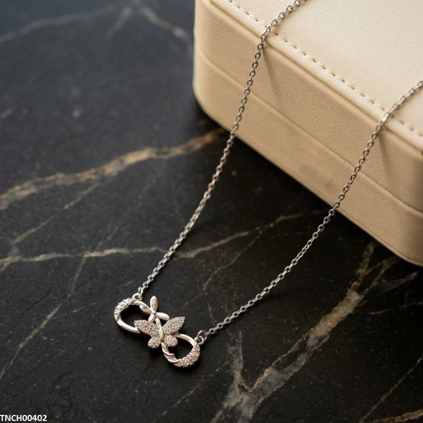 TNCH00402 TNR Stainless Steel Zircon Butterfly Necklace - TNCH