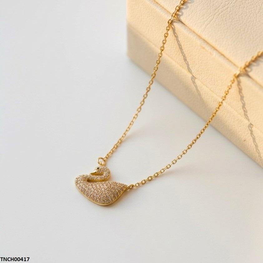 TNCH00417 TNR Stainless Steel Zircon Duck Necklace - TNCH