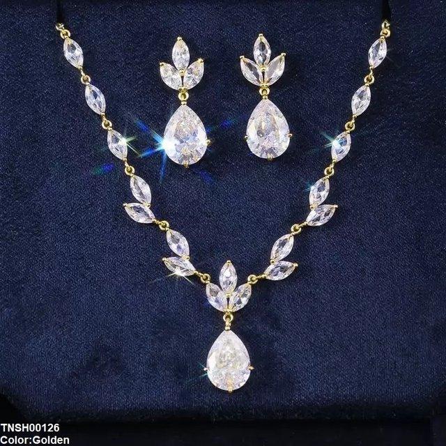TNSH00126 CSH Marquise Tear Drop Necklace Set - TNSH