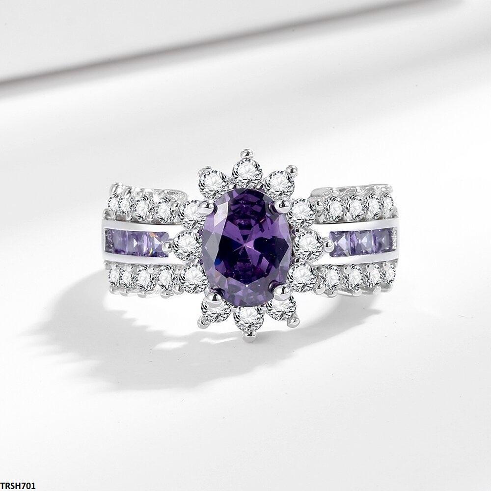 TRSH701 BLX Oval/Flower Ring Adjustable
