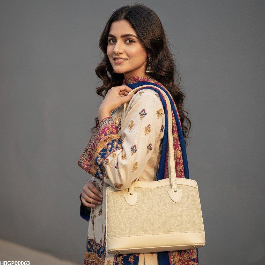 HBGP00063 Wheat Beige Weave Tote - HBGP