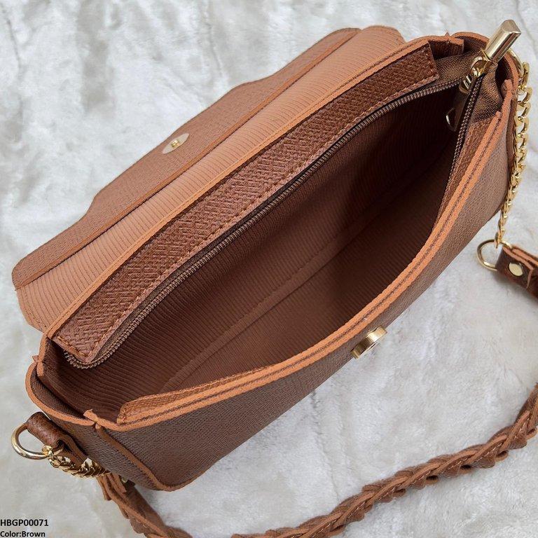 HBGP00071 Willow Strap Jute Armpit Bag Brown - HBGP