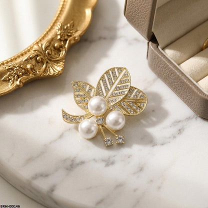 BRHH00146 ZHL Pearl Flower Zircon Broach - BRHH