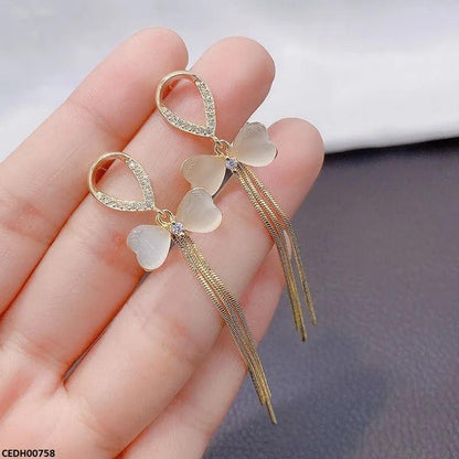 CEDH00758 ZHL Bow Layered Drop Earrings - CEDH