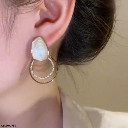 CEDH00759 ZHL Double Round Drop Earrings - CEDH