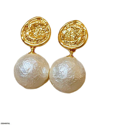 CEDH00761 ZHL Round Pearl Drop Earrings - CEDH