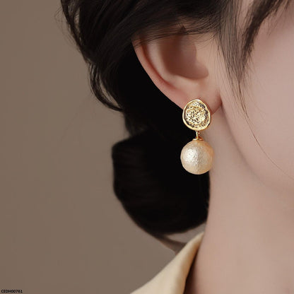 CEDH00761 ZHL Round Pearl Drop Earrings - CEDH
