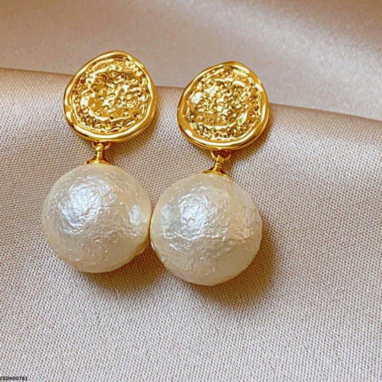CEDH00761 ZHL Round Pearl Drop Earrings - CEDH