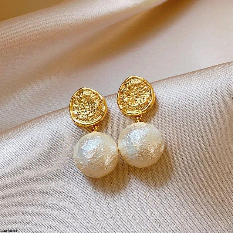 CEDH00761 ZHL Round Pearl Drop Earrings - CEDH