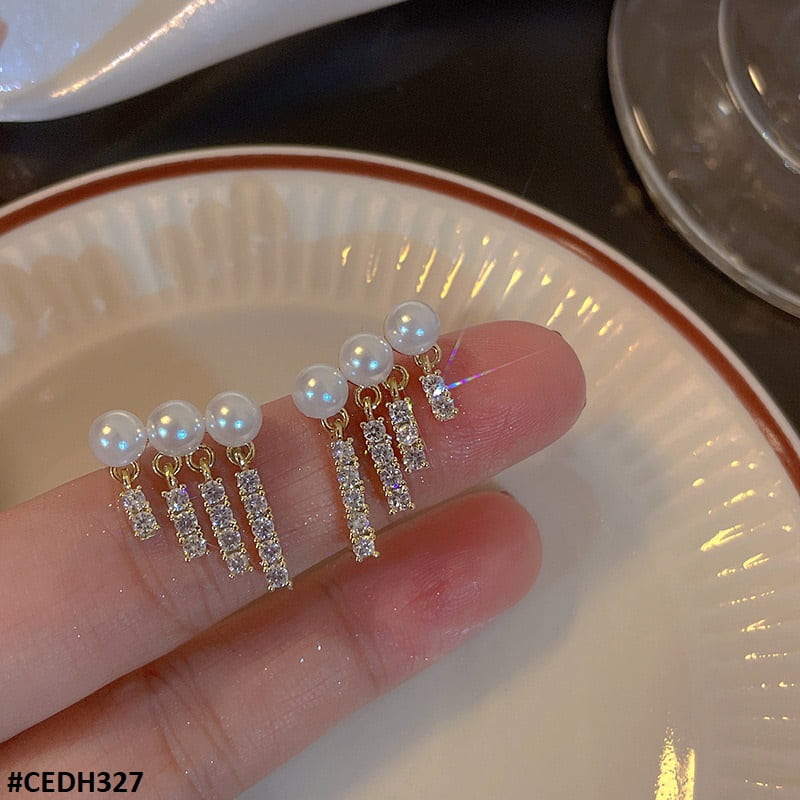CEDH327 ZCD Pearl Ear Drops Earrings Pair