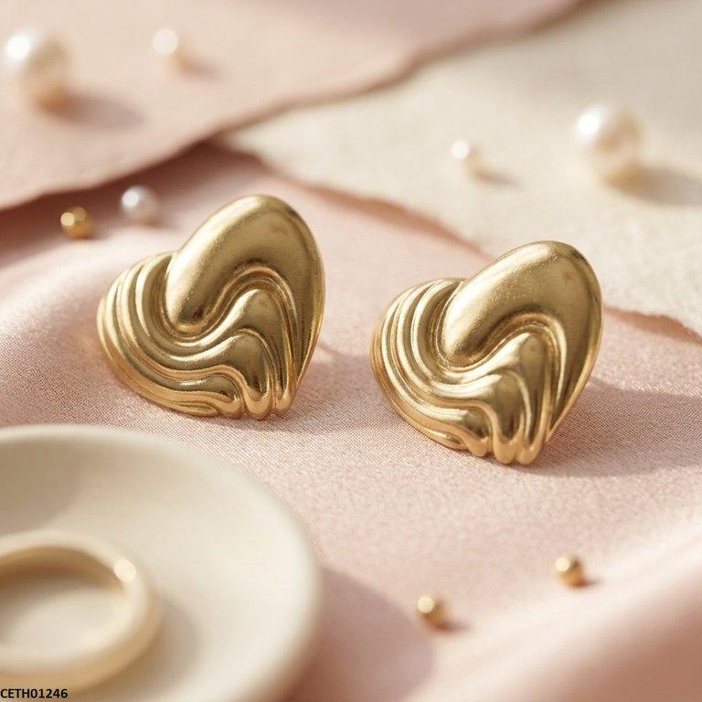 CETH01246 BHS Heart Stainless Steel Tops Pair - CETH