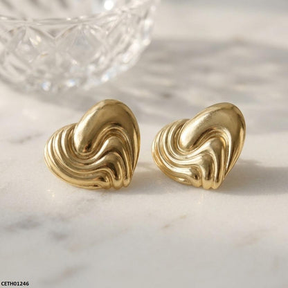 CETH01246 BHS Heart Stainless Steel Tops Pair - CETH