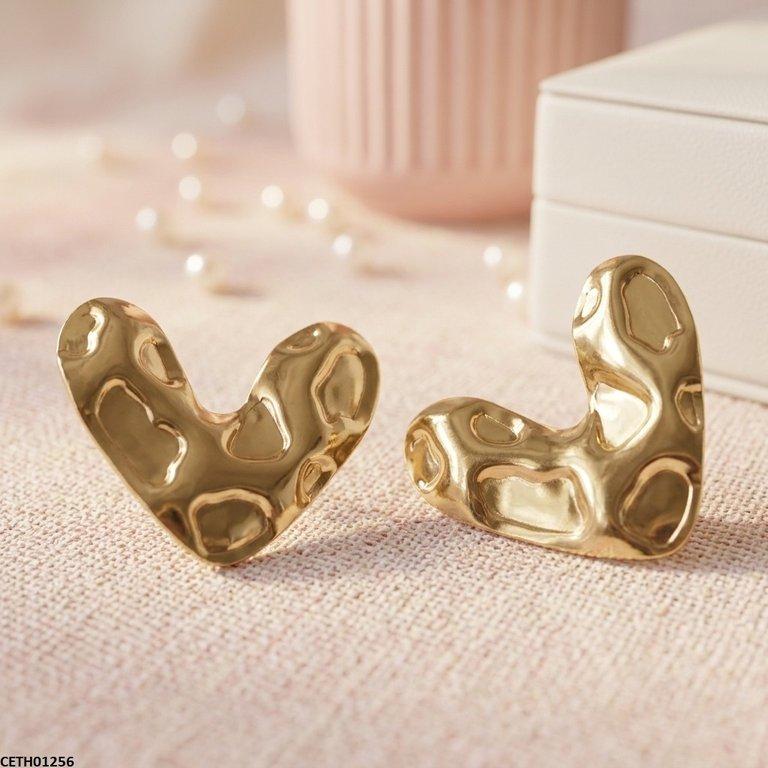 CETH01256 BHS Heart Stainless Steel Tops Pair - CETH