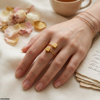 CRGH00886 MOX Double Square Stainless Steel  Ring - CRGH