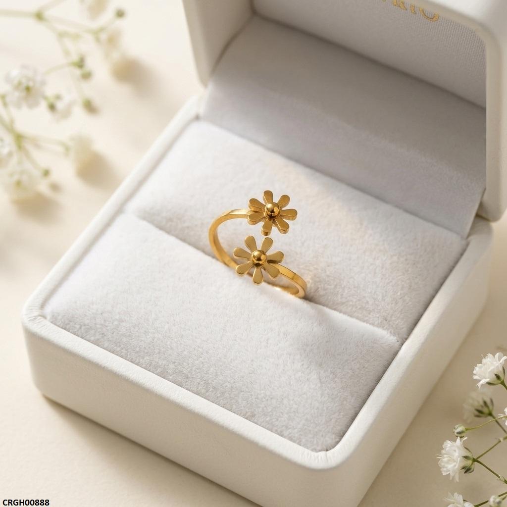 CRGH00888 MOX Stainless Steel Double flower Ring - CRGH