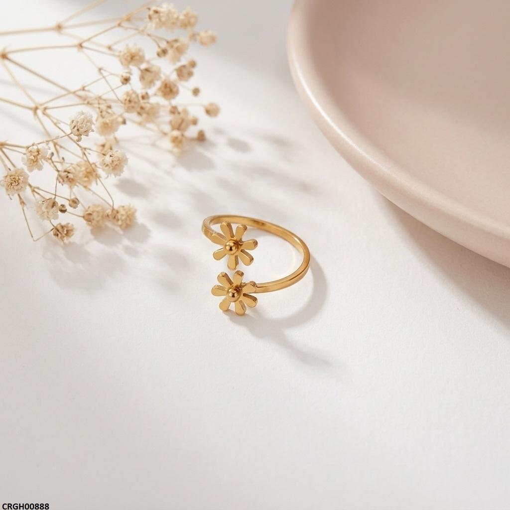 CRGH00888 MOX Stainless Steel Double flower Ring - CRGH