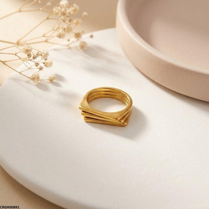 CRGH00891 MOX Stainless Steel Three- Layerad Ring - CRGH