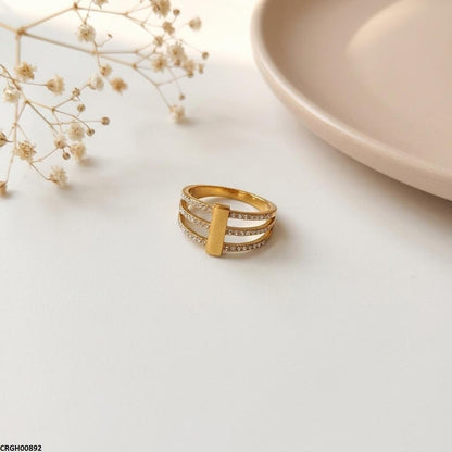 CRGH00892 MOX Stainless Steel Triple Layer Ring - CRGH