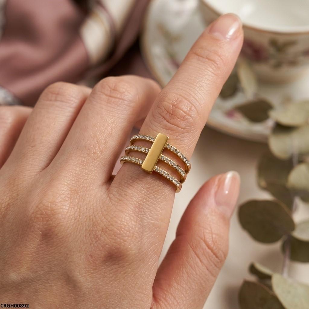 CRGH00892 MOX Stainless Steel Triple Layer Ring - CRGH