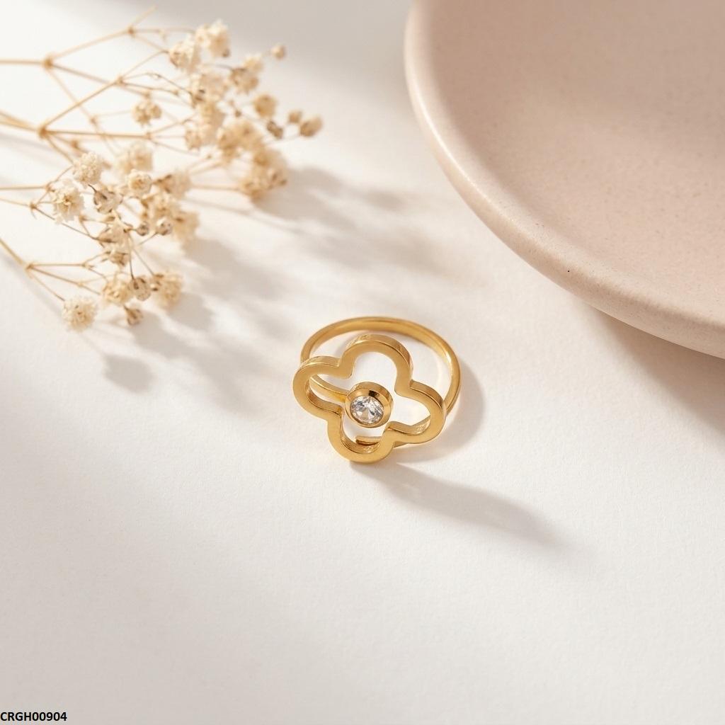 CRGH00904 MOX Stainless Steel Flower Stone Ring - CRGH