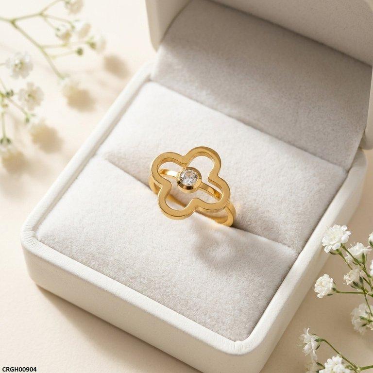 CRGH00904 MOX Stainless Steel Flower Stone Ring - CRGH
