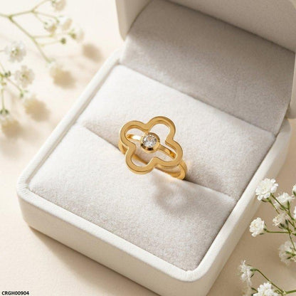 CRGH00904 MOX Stainless Steel Flower Stone Ring - CRGH