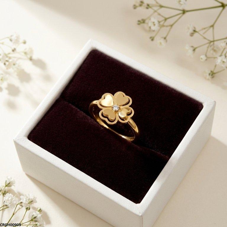 CRGH00905 MOX Stainless Steel Flower Heart Ring - CRGH