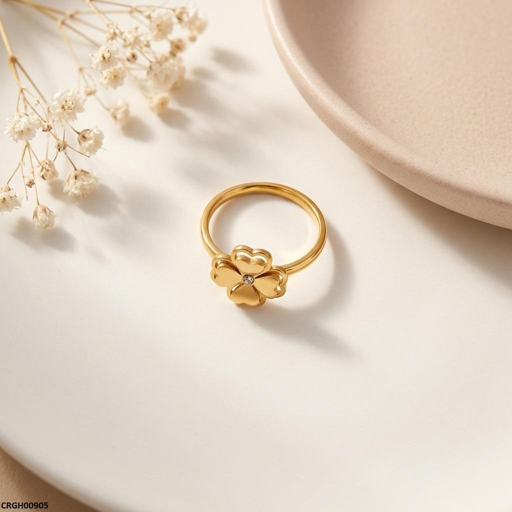 CRGH00905 MOX Stainless Steel Flower Heart Ring - CRGH