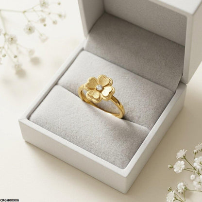CRGH00906 MOX Stainless Steel Flower Heart Ring - CRGH
