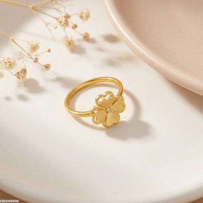 CRGH00906 MOX Stainless Steel Flower Heart Ring - CRGH