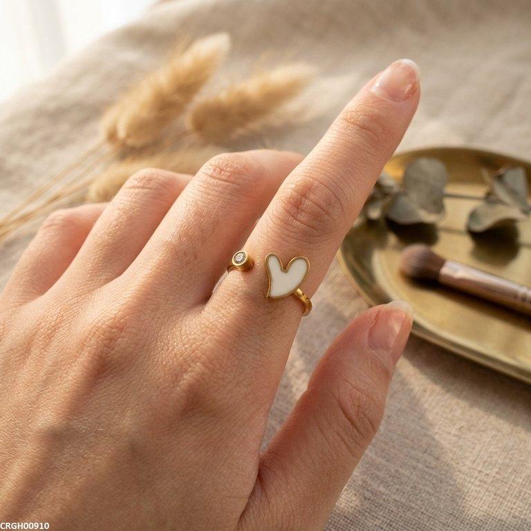 CRGH00910 MOX Stainless Steel Heart Ring - CRGH