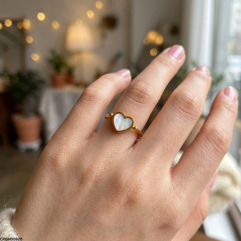 CRGH00920 MOX Stainless Steel Heart Layer Ring - CRGH