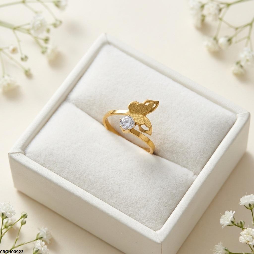 CRGH00922 MOX Stainless Steel Butterfly Stone Ring - CRGH