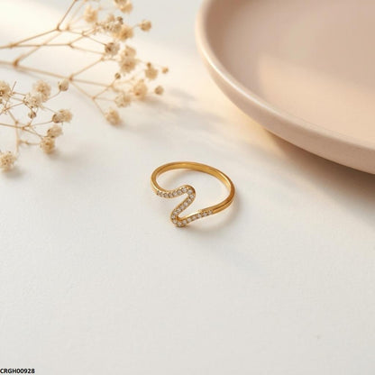 CRGH00928 MOX Stainless Steel Zigzag Ring - CRGH