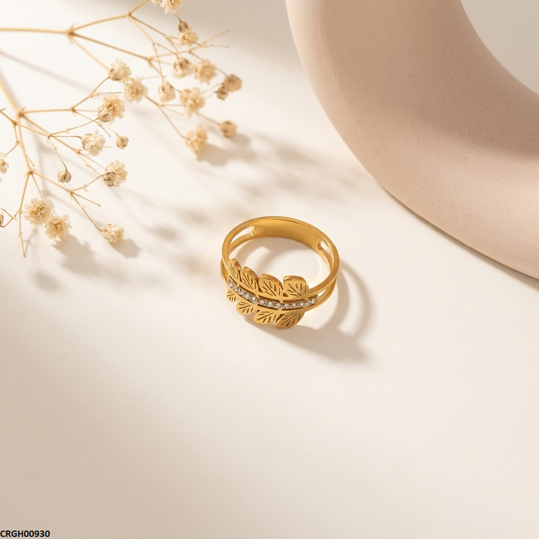 CRGH00930 MOX Stainless Steel Double Leaf Ring - CRGH